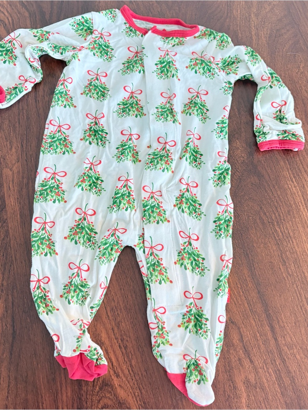 Magnetic Me Baby Footie Sleeper 0-3 Months Holiday Christmas Modal Magnetic Me
